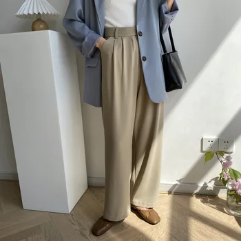 

2020 High Waist Wide Leg Pants Women 2020 Summer New Drape Loose Thin Straight Women Trousers