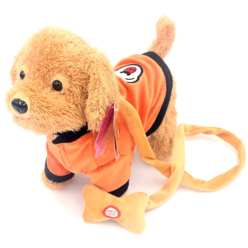 Children Electric Plush Toys Dog Singing Dancing Electronic Machinery Dog Teddy Pet Leash Walk Puppy