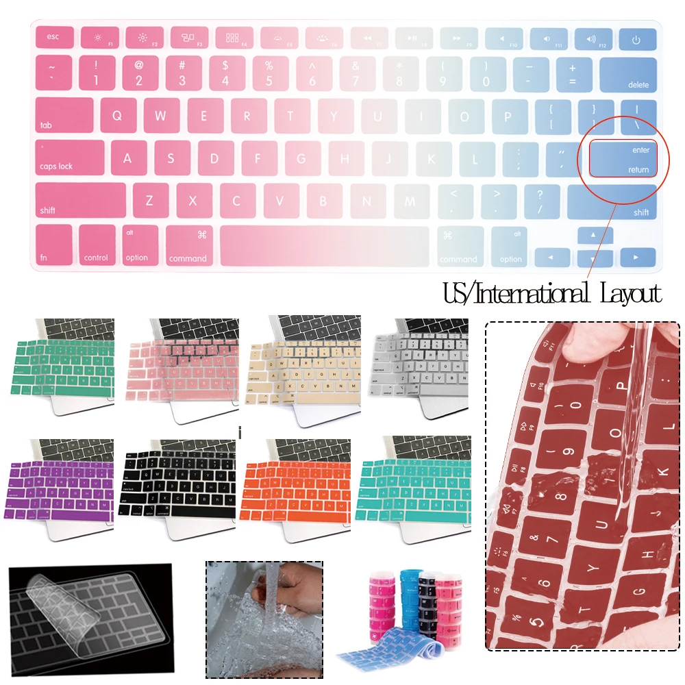 

Laptop Keyboard Cover for Apple Macbook Air 13" A2337 (M1) 2020/Air 13" A1932 A2179 Touch ID Dustproof Silica Gel Protector Skin