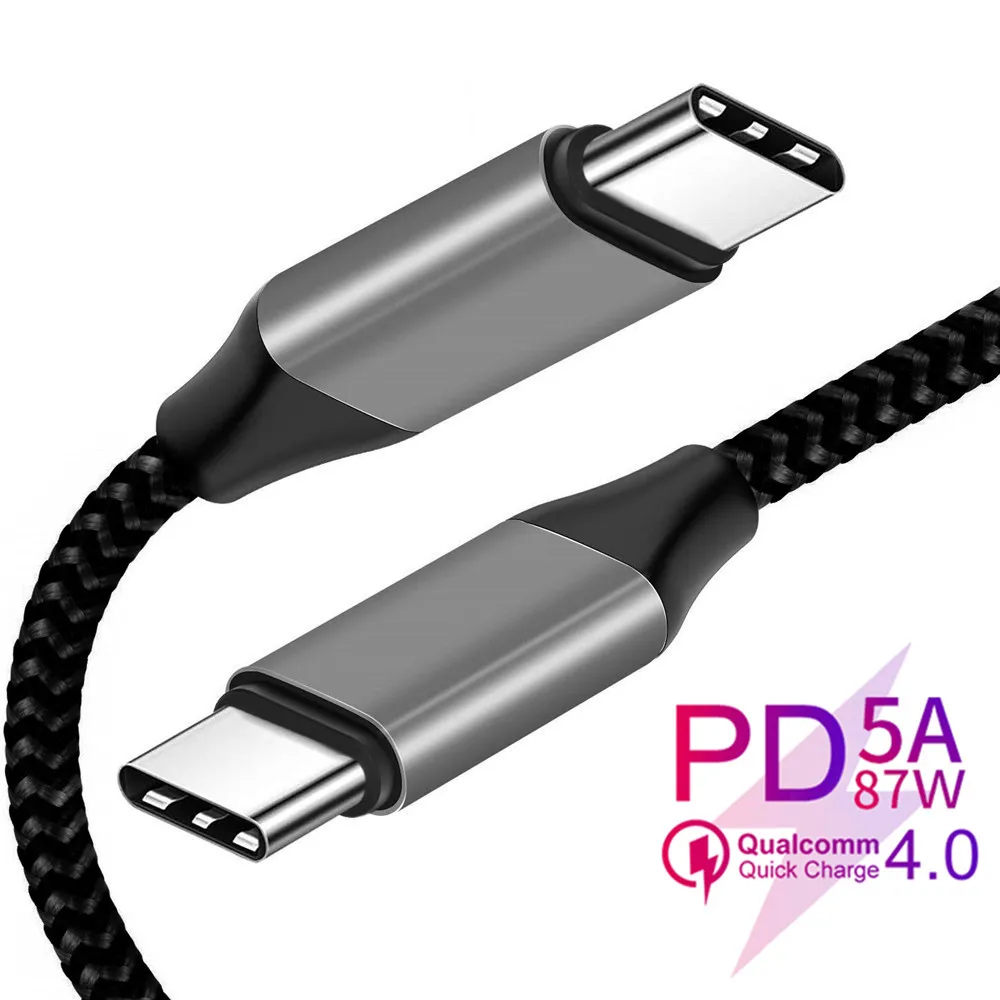 Кабель PD 5A 87W Quick Charge 4,0 QC 4,0 USB 3,1 gen1 кабель type C к USB C кабель для Macbook samsung S10 S9 Note 10 8 9