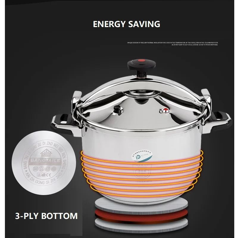 304ステンレス鋼 爆発防止 圧力鍋 機械的つまみ 多機能 大容量 圧力鍋 5L Amazon｜圧力鍋 ステンレス鋼圧力鍋 業務用圧力鍋 3層底構造
