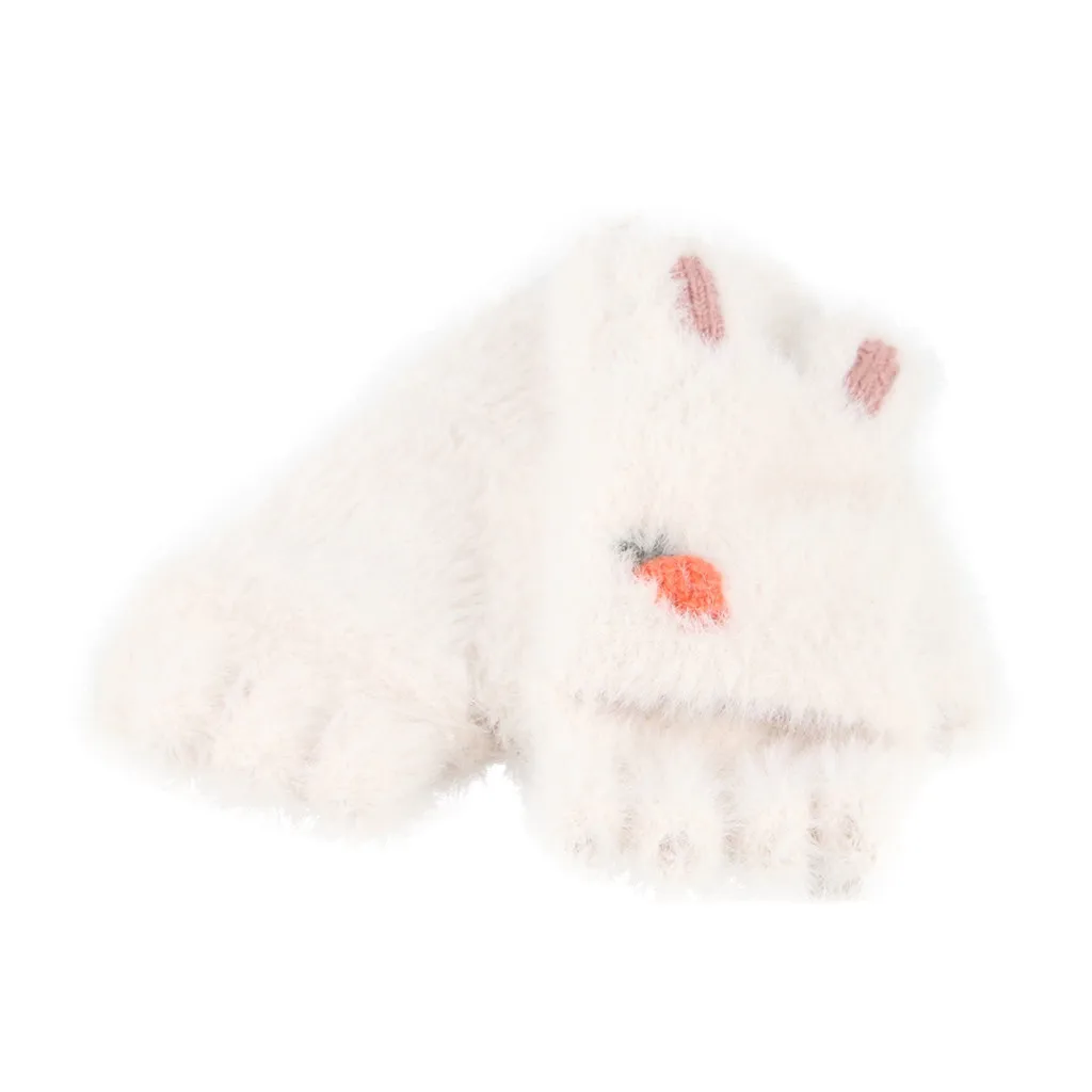 Женские перчатки с половинными пальцами, теплые утепленные подарочные варежки, осенняя зимняя грелка для рук, искусственная шерсть, вязаные, мягкие, 1 пара# P30