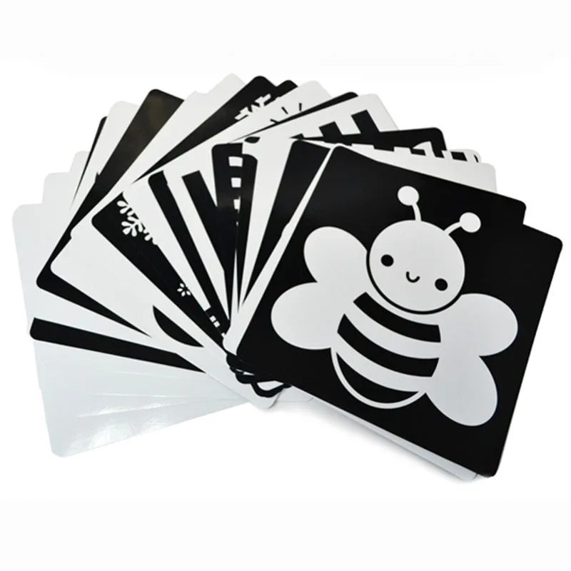 

21x21cm Books Black and White Cards for Preschool Educational Baby Kids Double-sided Visual Training card animal Libros Livros