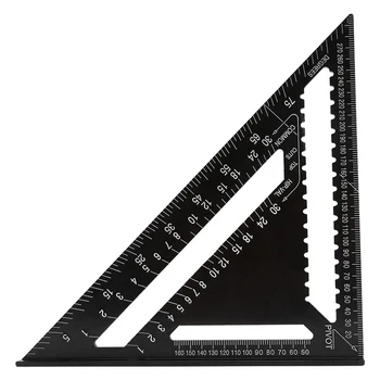 

1xMetric Aluminum Alloy Speed Square Triangle Angle Protractor Layout Guide
