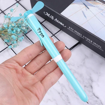 

Metal ballpoint pen with mini fan as students gift Metal pen PVC fan blade pen
