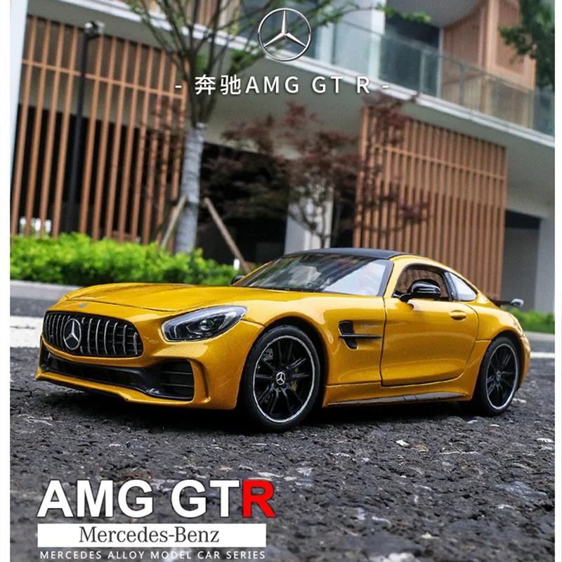 Welly 1:24 Mercedes AMG GTR модель автомобиля из сплава Модель автомобиля украшение автомобиля коллекция Подарочная игрушка Литье под давлением модель игрушка для мальчиков