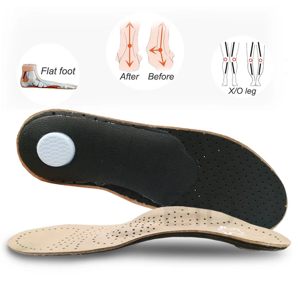 EiD кожа высокого качества insole стелька для плоских ног супинатор ортопедический обувь вставки в обувь для ног для мужчин и женщин
