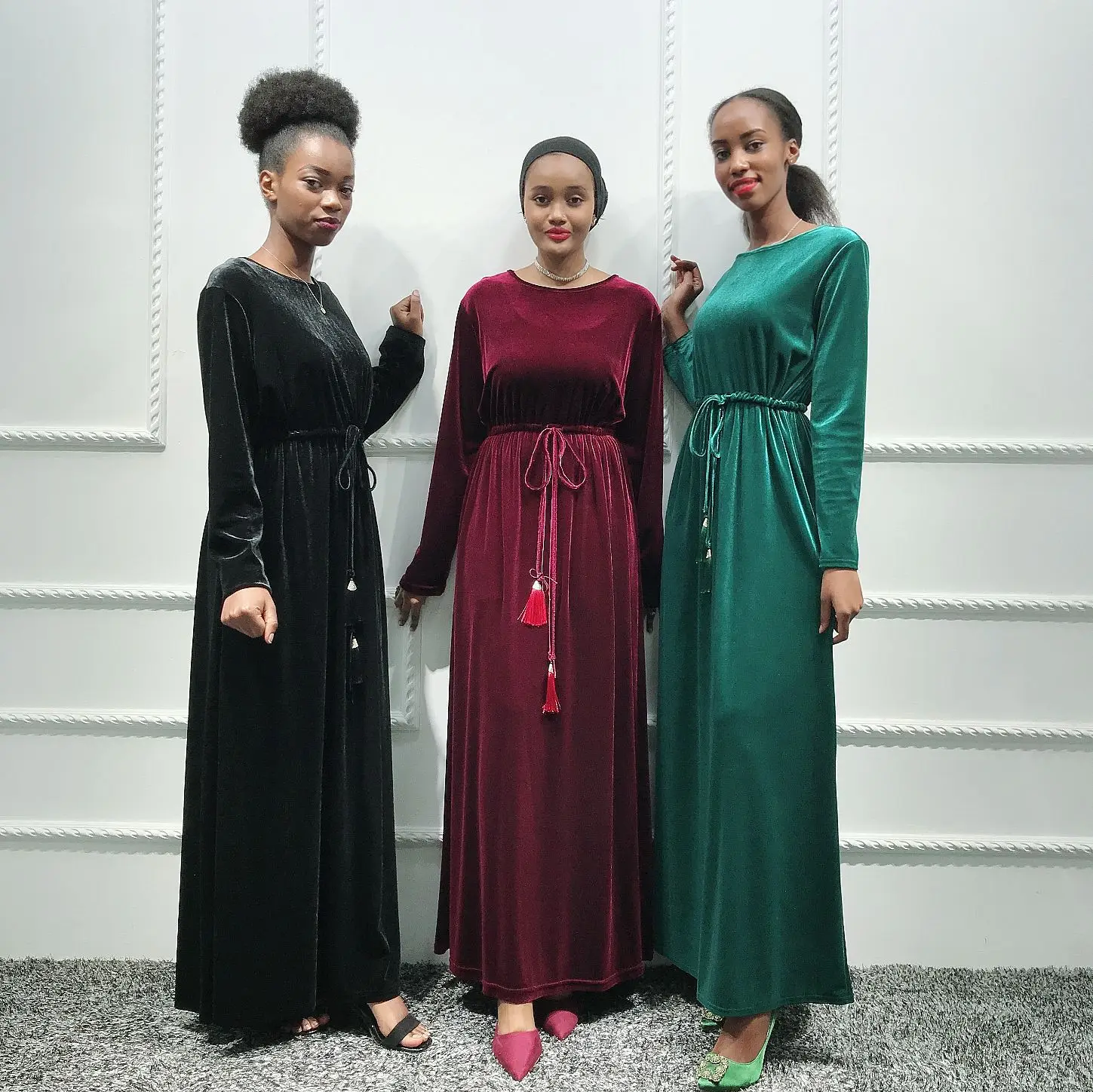 Women Caftan Marocain Elbise Ramadan Islamic Clothing Velour Abaya Femme Kaftan Robe Dubai Muslim Hijab Dress Turkey Abayas Islamic Clothing Aliexpress