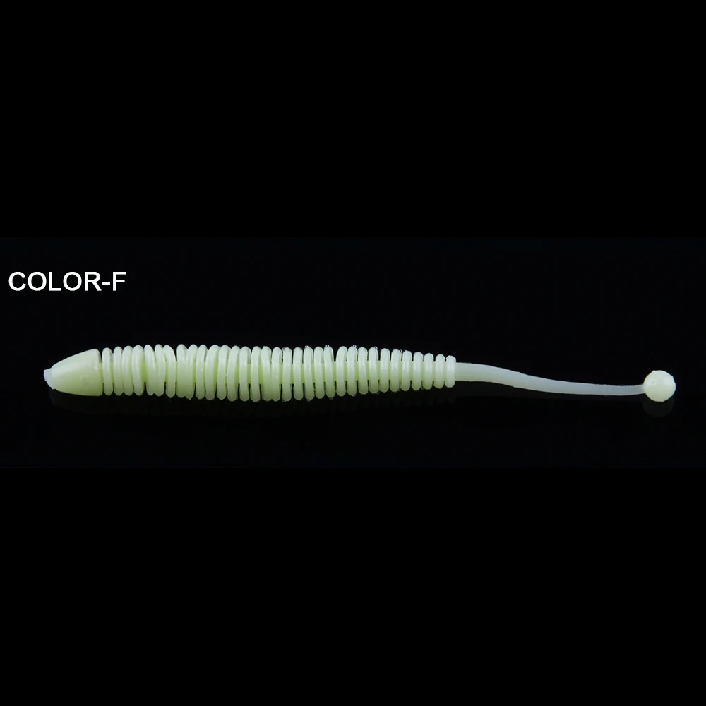 Color-F Spinpoler 10 шт. ультра мягкие рыболовные приманки 8 см 1 г длинная приманка Tail Grub искусственная бионическая мутная рыболовные черви Купальники 6 цветов - Цвет: Color-F