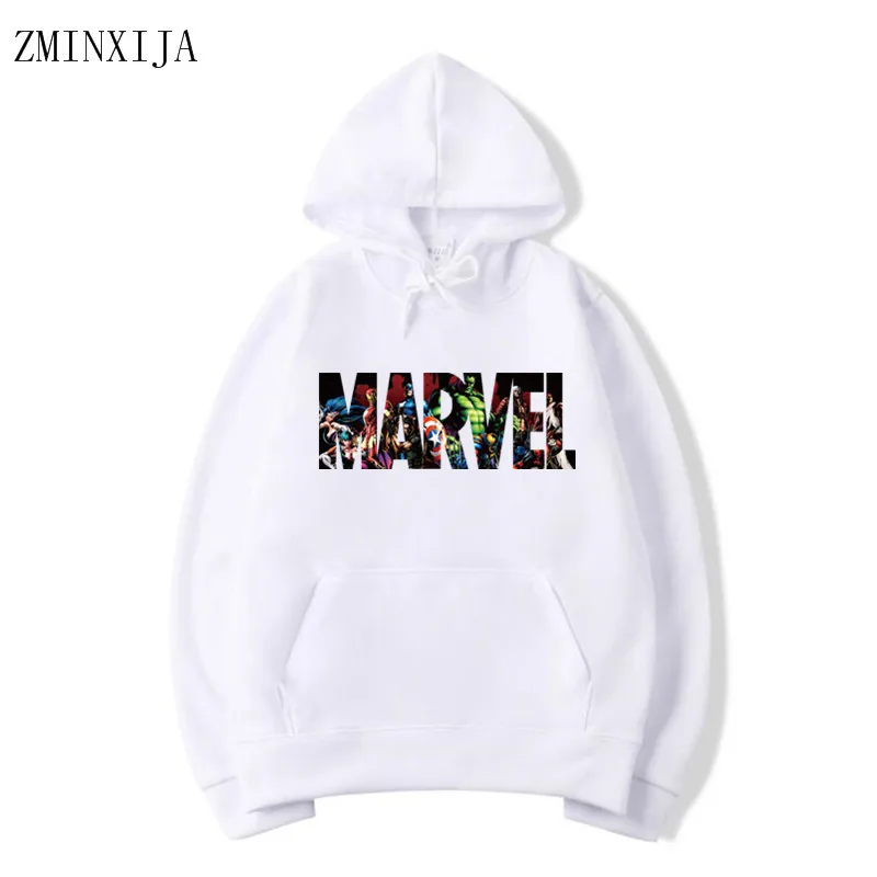 

2019 Autumn And Winter Brand Sweatshirts Men High Quality MARVEL Letter Printing Fashion Mens Hoodies Thickened Men's Hoodie