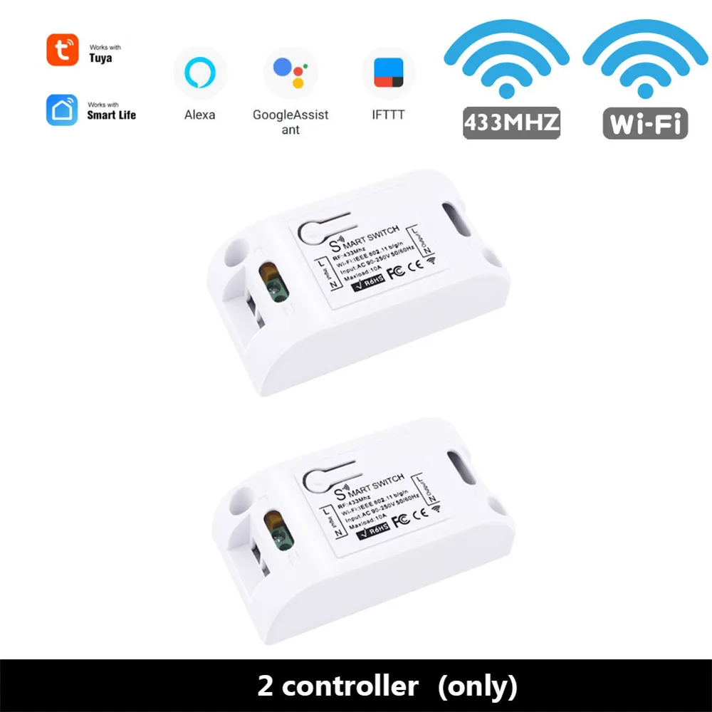 SMATRUL Tuya Smart Life APP WiFi кнопочный переключатель светильник RF 433 МГц настенный 110 В 220 В DIY релейный таймер модуль Google Home Amazon Alexa - Цвет: 2 Controller