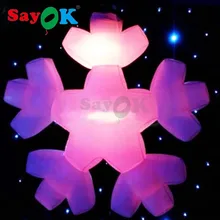 Удивительные мульти Цветной светодиодные фонари надувные висит снежинки, свечение, приостановить украшение на Рождество и крытый Вечерние