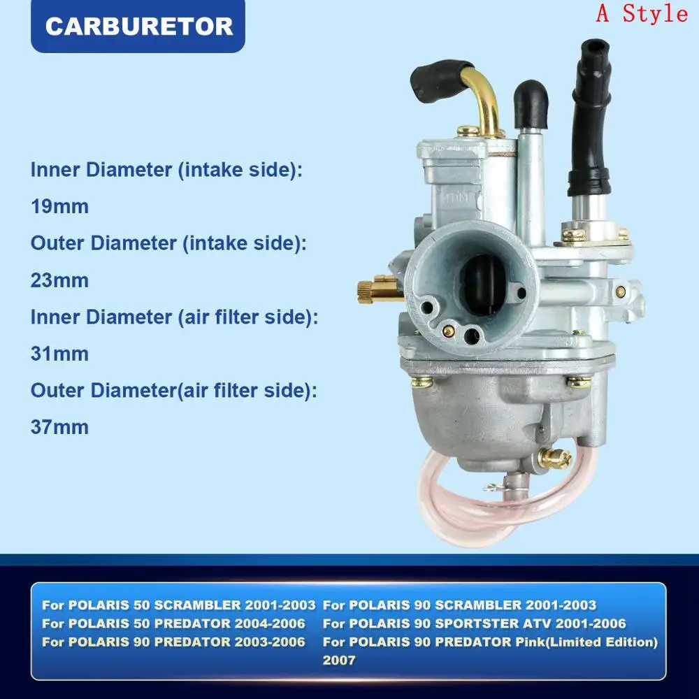 Carburetor Carb For POLARIS 90 SCRAMBLER 90cc Quad ATV Electric chock