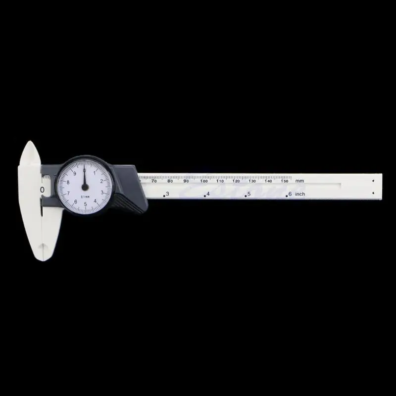 Прямая поставка 150 мм 6 дюймов штангенциркуль со шкалой Пластик штангенциркуль 4Way микрометр 0,1 мм