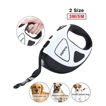

3/5M Durable Dog Leash Automatic Retractable Nylon Dog Cat Lead Extending Puppy Walking Running Train Lead Roulette For Dogs Q30