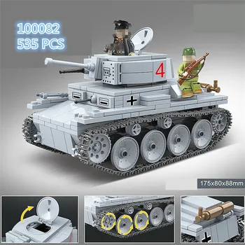 

535/462pcs WW2 Military LT-38 BT-7 Soviet Union Light Tank Soldier Weapon Accessory Building Blocks Bricks Toys Children Gifts