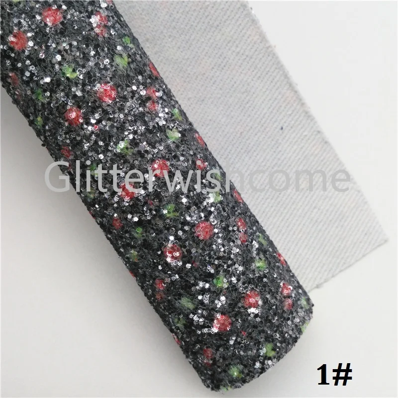 Glitterwishcome 21X29 см A4 Размер блестящая ткань, вишневый блеск с принтом Кожа, блестящие кожаные листы винил для бантов, GM592A