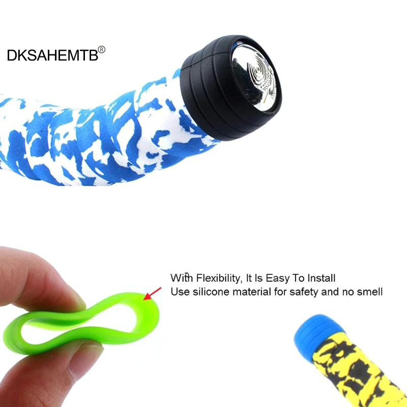 Bicycle handlebar strap bike silicone strap bicycle fixing strap bicycle strap bicycle fixing band 1 Pair Bike Silicone Elastic Strap Fixing Ring Anti-Skip Plugs Waterproof Wear Resistant Strap Loops for Road Bike Bar Tape MJ