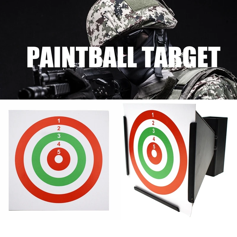 

14x14cm Air Rifle Trumpet Steel Target Holder Pellet Trap Shooting Airsoft BB with 100pcs Paper