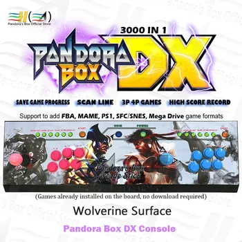 

Original Pandora Box DX 3000 in 1 console Save game progress High score record support 3P 4P game can add 5000 games 3D tekken