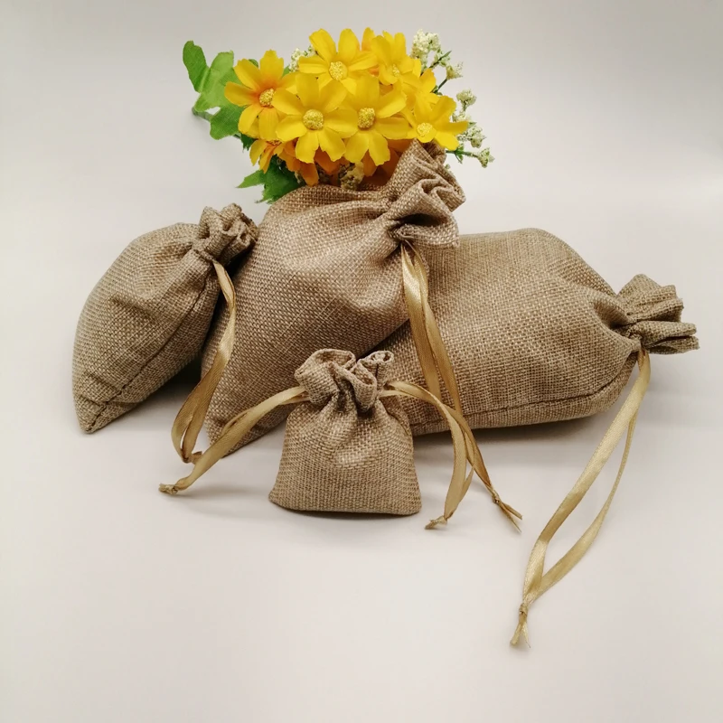 500pcs Silk Ribbon Drawstring Bag Sack Jute Bag Small Jewelry Bags Pouch for Jewelry Gift Packaging Bag Wedding Display Diy Gift