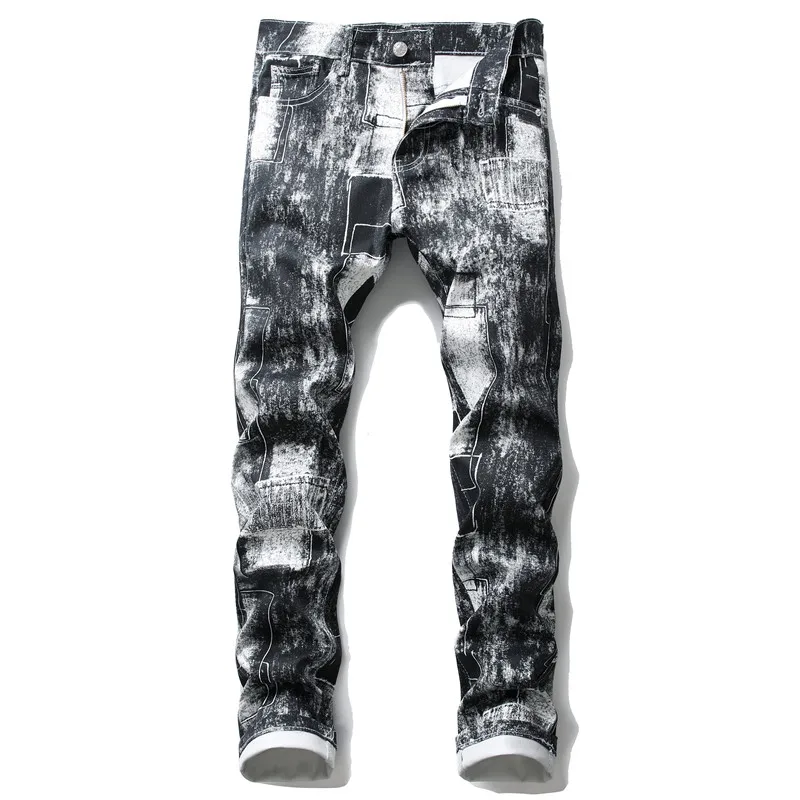 Jeans Men Straight Trousers Male High Quality Soft Slim Fit Printing Denim Designer Casual Biker Pants Pantalon Hombre Homme Jeans Men Straight Trousers Male High Quality Soft Slim Fit Printing Denim Designer Casual Biker Pants Pantalon Hombre Homme