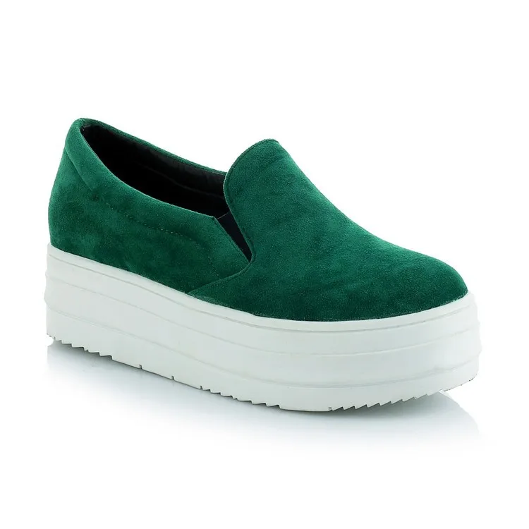 OLOMM/Новинка года; женская повседневная спортивная обувь на высоком каблуке; Повседневная дышащая обувь на платформе; высокая обувь; женские LL-242 - Цвет: Зеленый