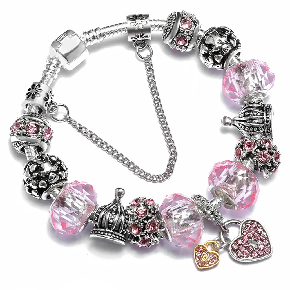 

TE309 Foreign Trade Source DIY Crown Gem Bead Bracelet