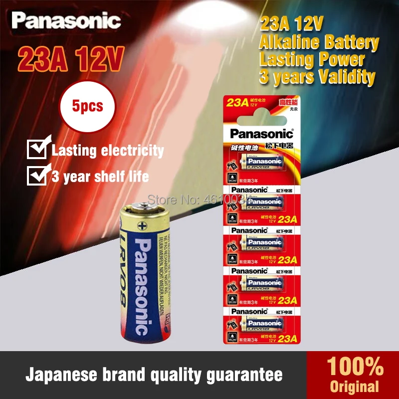 5 шт. оригинальные щелочные батареи Panasonic 23A 12 В 23AE 21/23 A23 23GA MN21 для дверного звонка