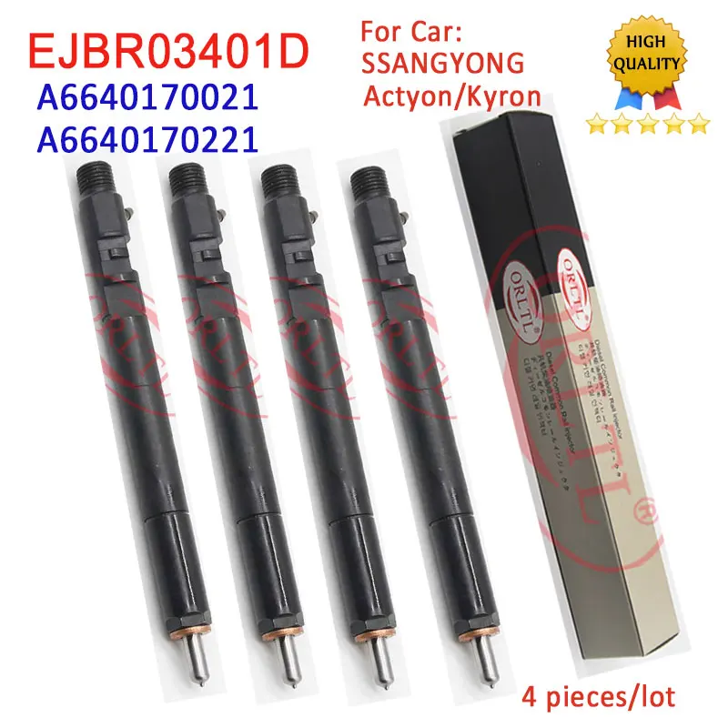 US $367.50 4pieces Injector EJBR03401D A6640170021 Diesel Engine Injector 6640170221 Injector Assembly A6640170222 For SSANGYONG