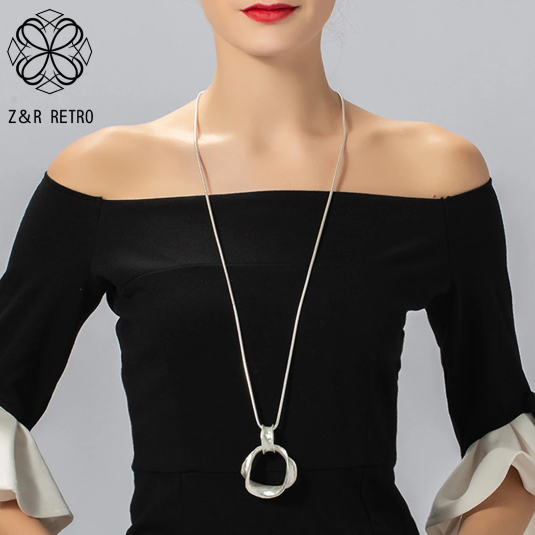 Collar largo de moda coreana para mujer, geométrica, collar y colgantes de cadena, productos tendencia, accesorios para collares| Collares colgantes| - AliExpress