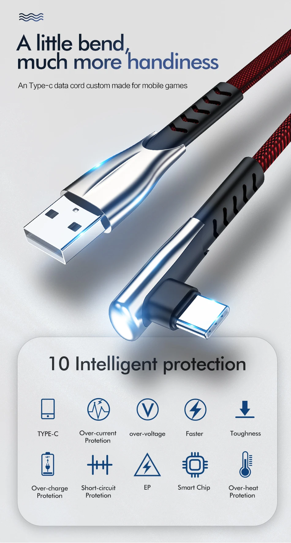 ROCK usb type C кабель для samsung S10 huawei P30 Pro QC3.0 5A Быстрая зарядка type-C Supercharge USB-C зарядное устройство для мобильного телефона