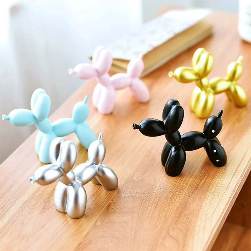 9*3.5*7.5cm Mini Resin Crafts Sculpture Gift Cute Balloon Dog Party Accessories Home Desktop Ornament Cake Dessert Decoration