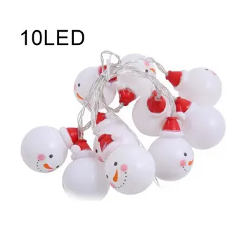 

10 LED Snowman String Lights Christmas Decoration Home Battery Powered Holidday Light Christmas Ornament Garden Decorating