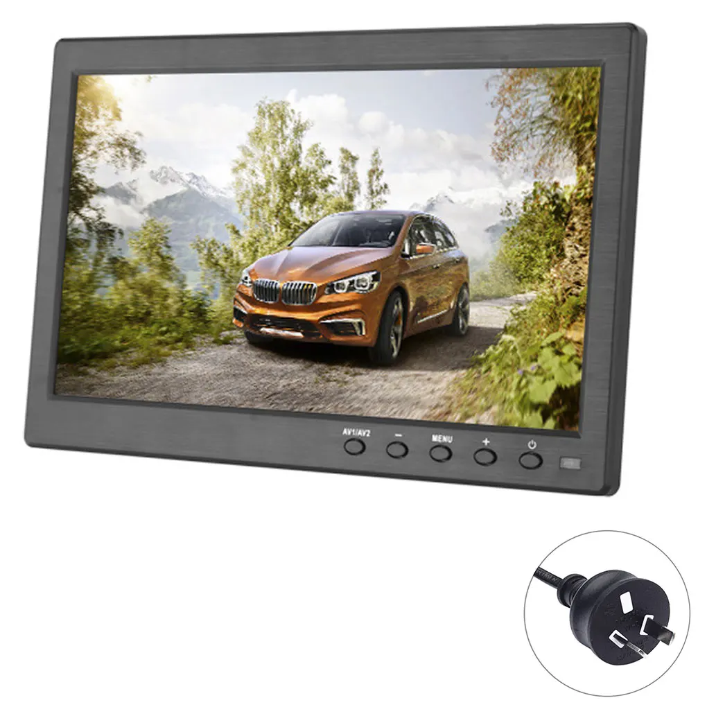 10,1 дюймов 1080P lcd HD Автомобильный экран заднего вида, запасная камера, дисплей AV/RCA/VGA/HD w/динамик, штепсельная вилка европейского стандарта - Цвет: Серебристый