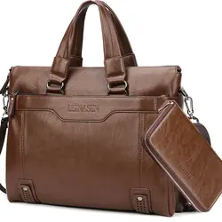 Портфель Мужская сумка, бизнес чехол мягкая кожаная сумка для женщин водонепроницаемый 14 дюймов кожаная сумка для ноутбука для мужчин