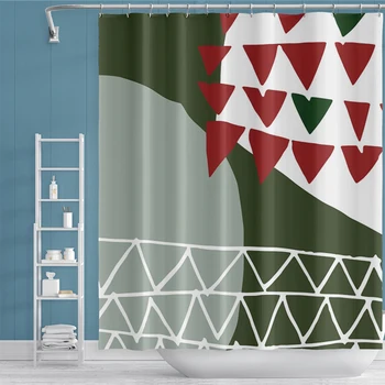 

Cassisy Fashion Geometry Prints Shower Curtains Waterproof Bathroom Washroom Polyester Fabric Decor Bath Curtains With Hooks
