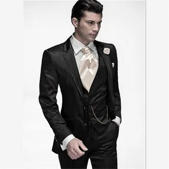 

New Classic Men’s Suit Smolking Noivo Terno Slim Fit Easculino Evening Suits For Men The morning groom gap lapel best man mascul