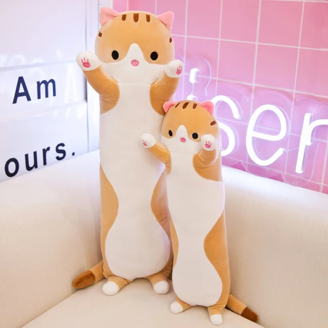 Long Cat Doll Cute Cat Pillow Plush Toy Pillow Stuffed Animal Sleeping Pillow Gift Doll for Kids Girl 1