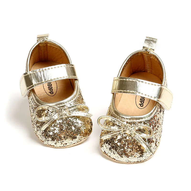 Обувь принцессы для маленьких девочек; коллекция года; блестящая обувь для малышей; обувь для новорожденных; модная теплая зимняя обувь для малышей; обувь для малышей - Цвет: Золотой