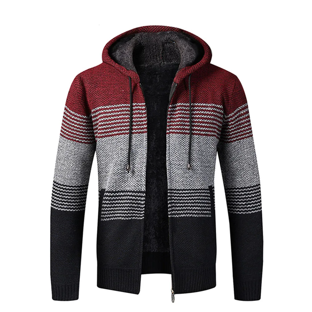 Men Sweater Coat Sweater Coat Men 2020 Winter Thick Warm Hooded Cardigan Jumpers Men Striped Wool Liner Zipper Fleece Coats Men Men Sweater Coat Sweater Coat Men 2020 Winter Thick Warm Hooded Cardigan Jumpers Men Striped Wool Liner Zipper Fleece Coats Men