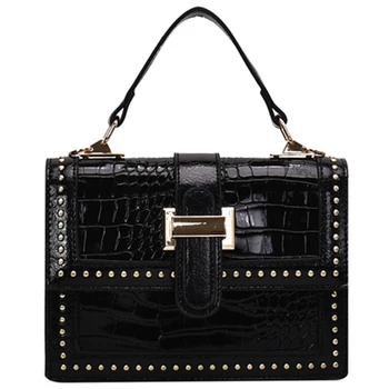 

191225 iVog New Arrival Everyday Female Small Shoulder Messenger Handbag Fashion Black PU Hand Bags for Women 2019