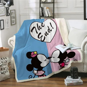 

Throw Blanket Children Adult Bed Disney Mickey Mouse Minnie Blanket Warm Winter Sherpa Fleece Bedspread For Sofa Couch Kid Cover