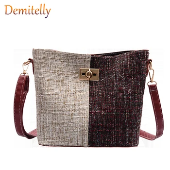 

Contrast Color Shopping Bag Women Handbag Large Capacity Canvas Messenger Bag 2020 New Fashion Ladise Tote Bag