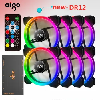 

Aigo DR12 Computer Case PC Cooling Fan Light Bar RGB Adjust LED 120mm Quiet + IR Remote Cooler Fan led lights lamp strips