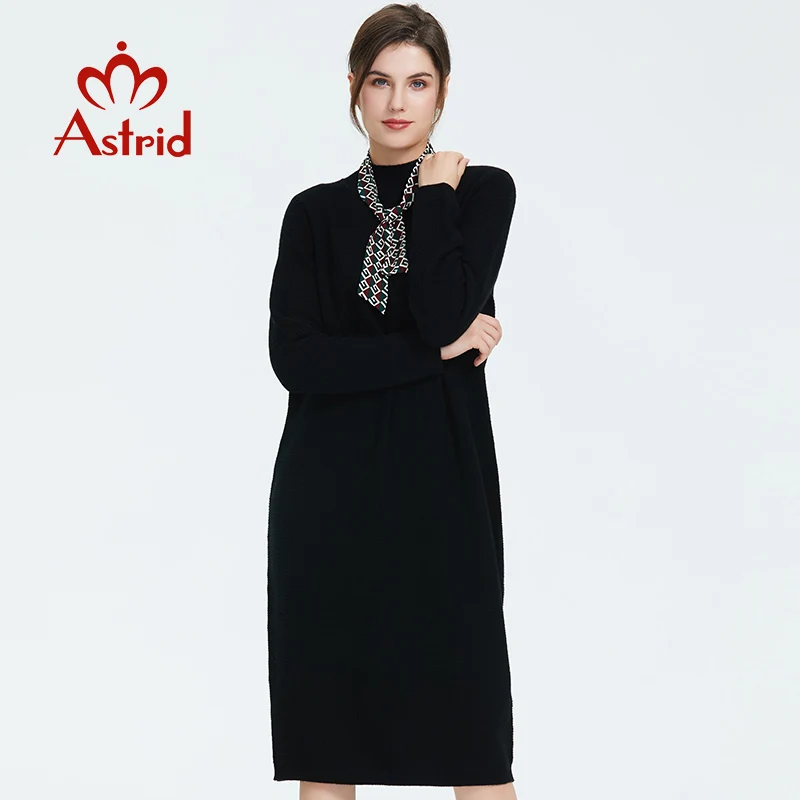 Astrid 2019 Осень новое поступление женское платье длинный тонкий модный стиль