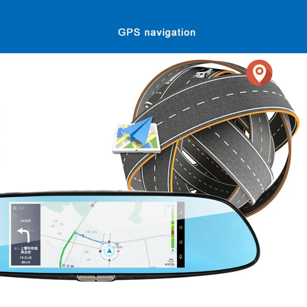 

H10 Car DVR 3G Rearview Mirror Video Recorder 7 inch Touch Screen 1080 FHD Dual Camera Hand-free FM Transmission