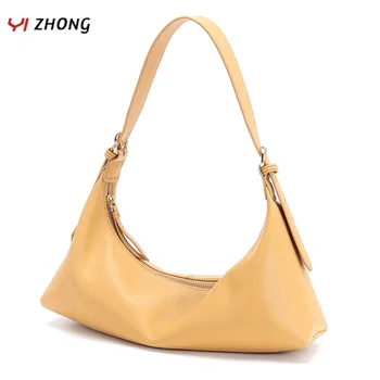 

YIZHONG Genuine Leather Luxury Handbags Women Bags Designer Casual Lightweight Trend Shoulder Bag Female Retro Clutch Purses
