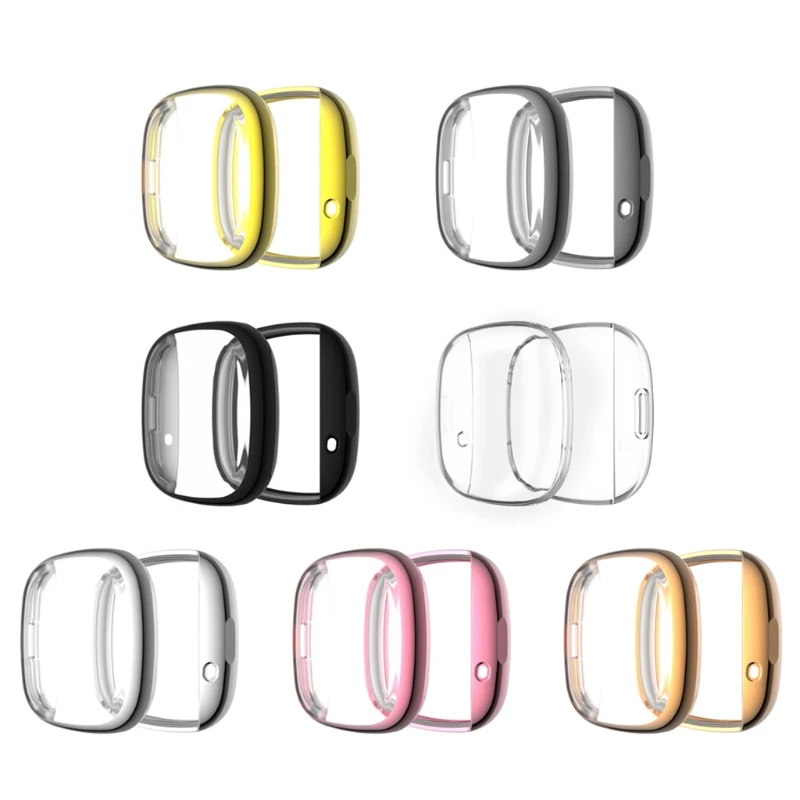

Soft Tpu Case for -Fitbit Versa3 Versa3 Sense Watch Plating Color Waterproof Anti Scrach Sreen Protector Protective Case