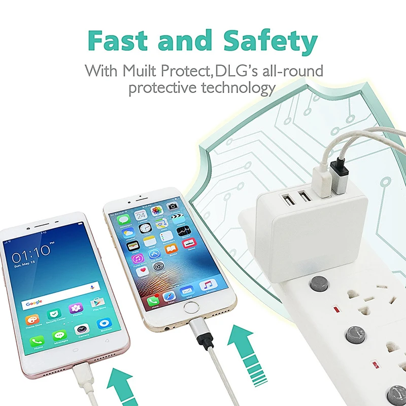 4 в 1 порта 5В 3.1A USB зарядное устройство Быстрая зарядка Pd QC 3 0 Зарядка адаптер
